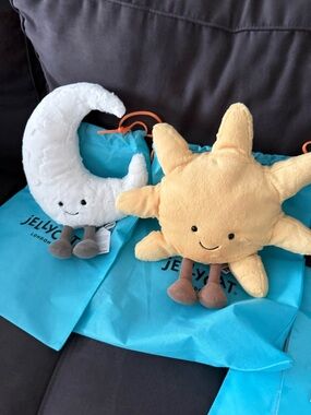 Authentic medium Jellycat Amusable Sun & Moon Plush Duo